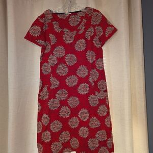 Chic Red Patterned Mini Dress